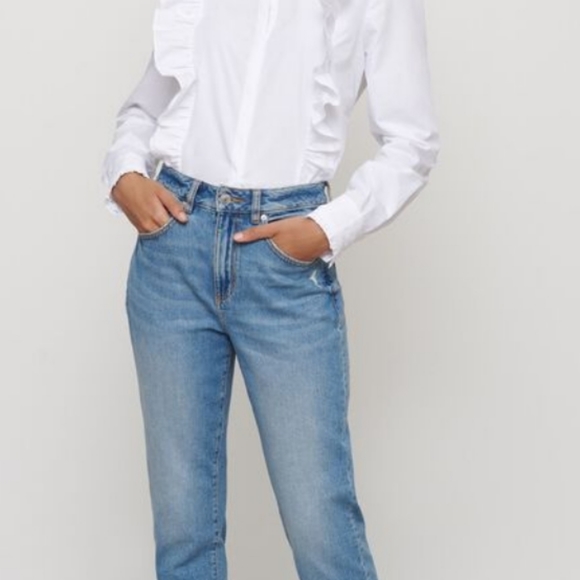 Dynamite white shirt with ruffles - Picture 3 of 3